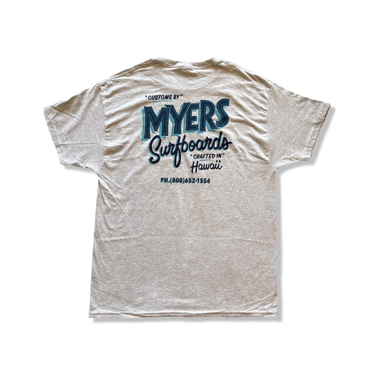 Myers Surfboards Lettering Tee - Heather Grey