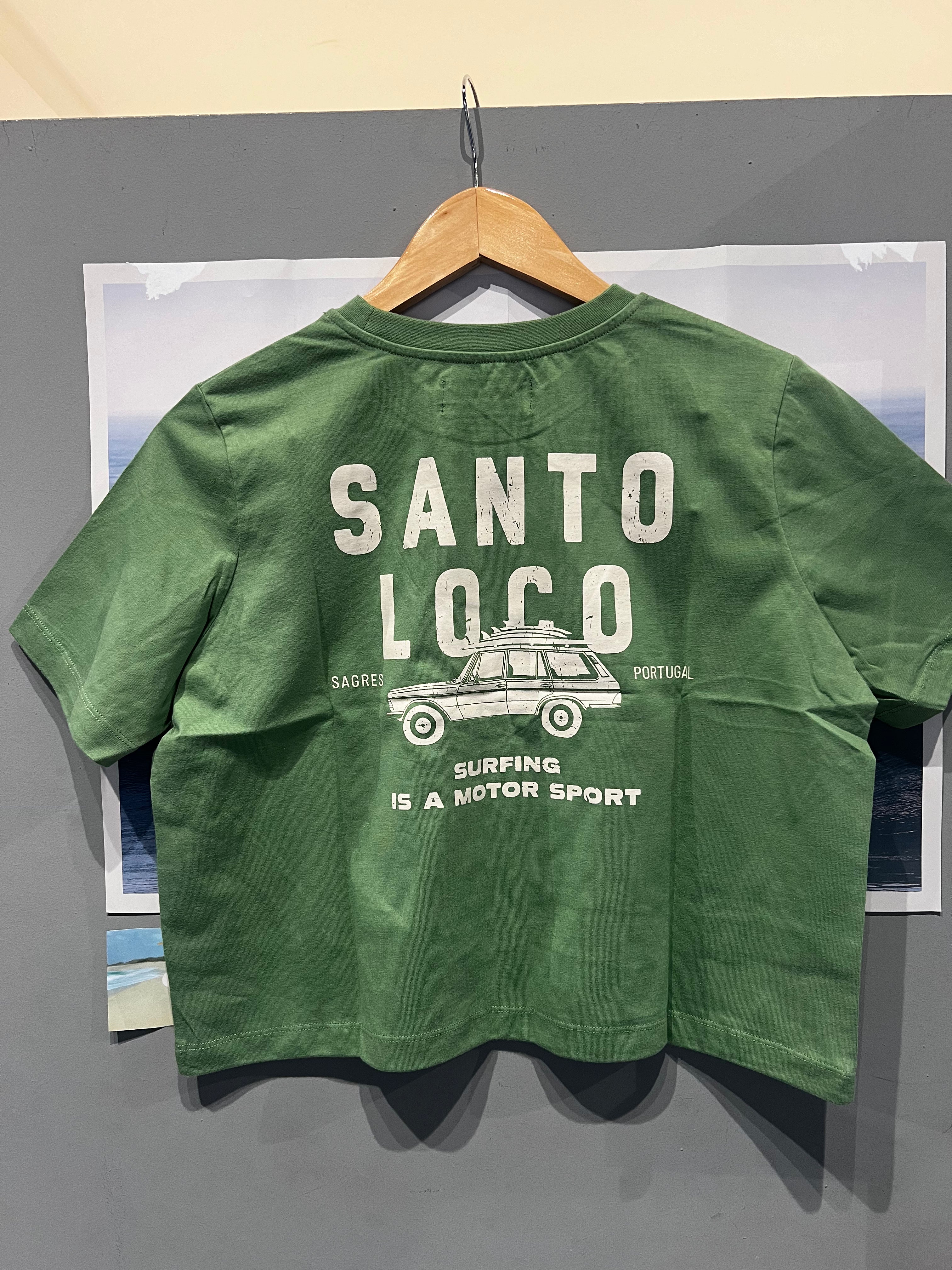 SantoLoco Women's Sagres Surfing is a Motorsport Crop Green