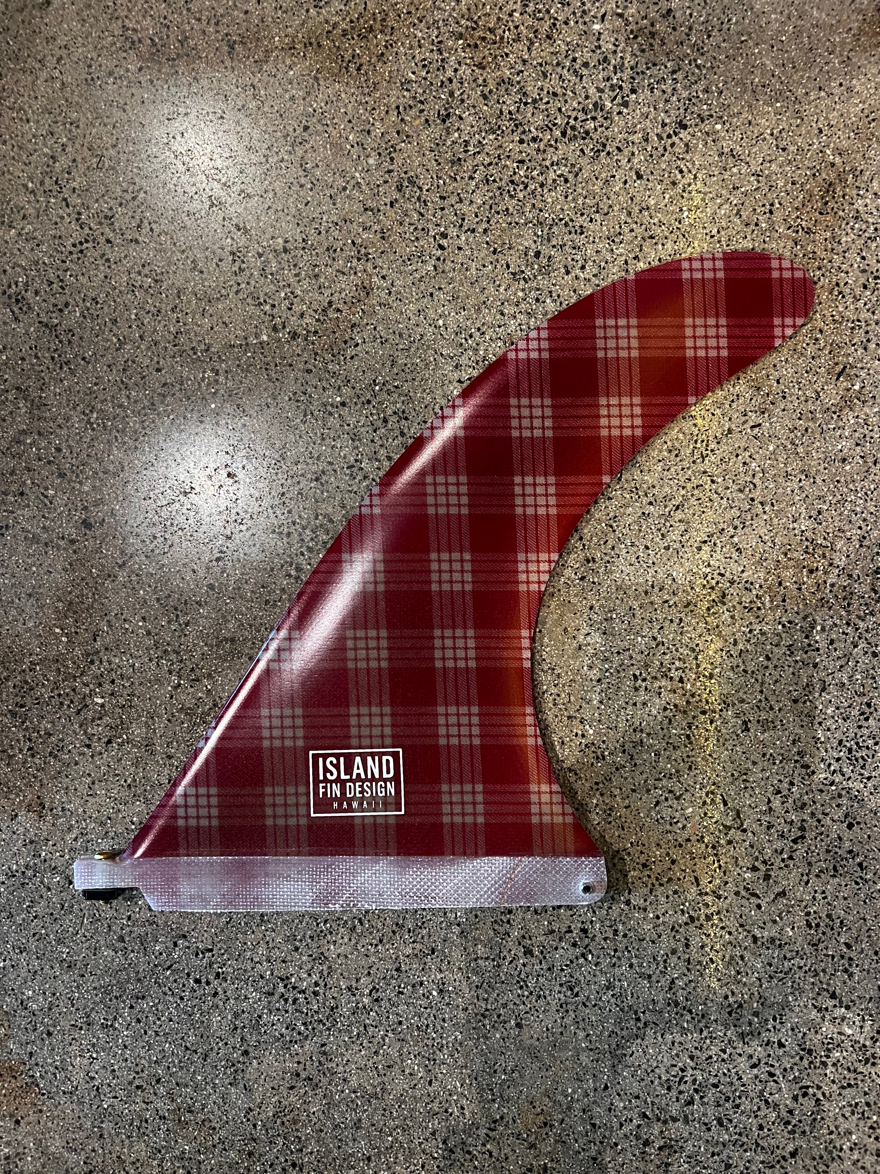 Island Fin Design Lei Day 10.0" Fin Red Palaka