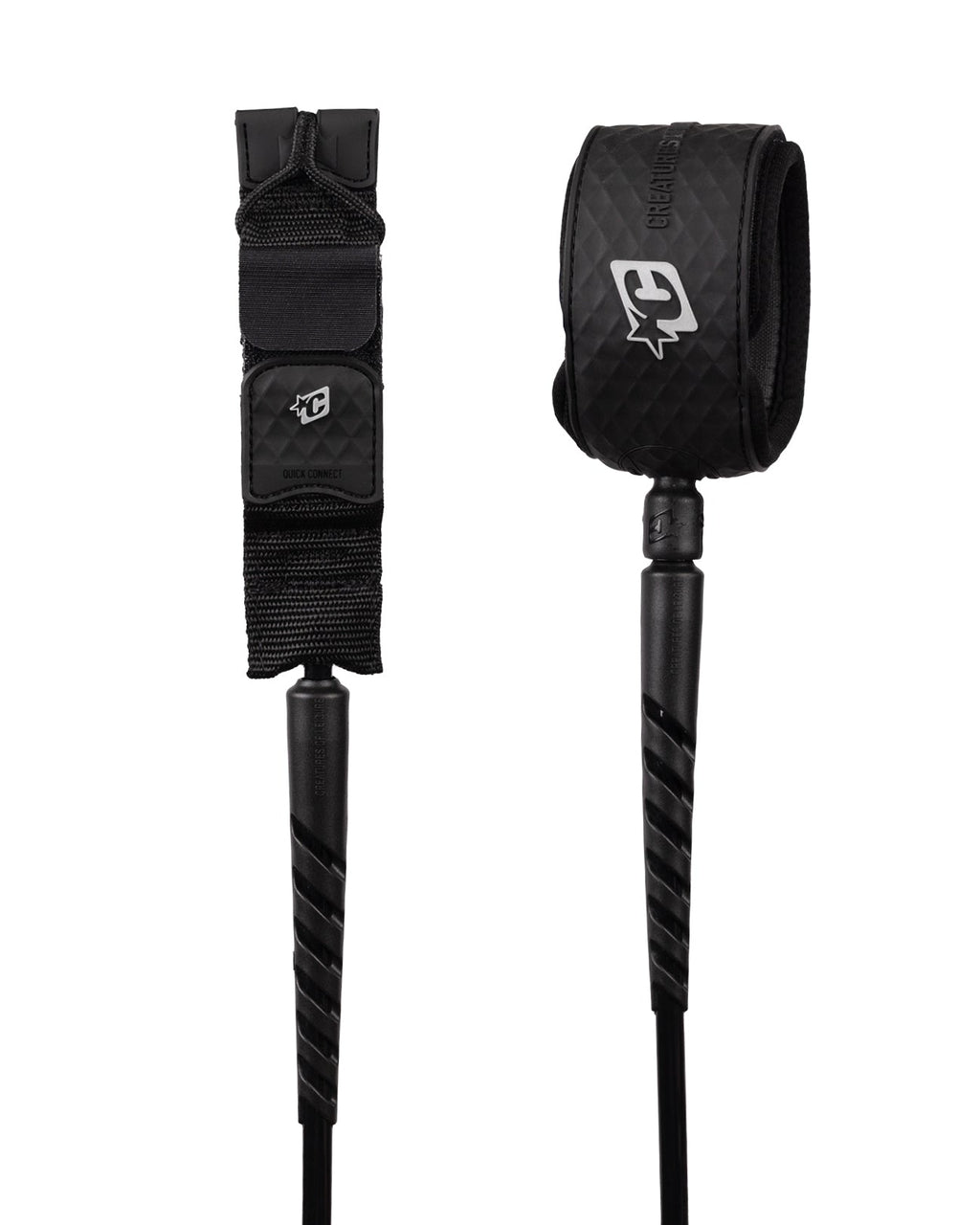 Creatures Reliance Longboard Heavy Duty Ankle 10' Leash Black Silver