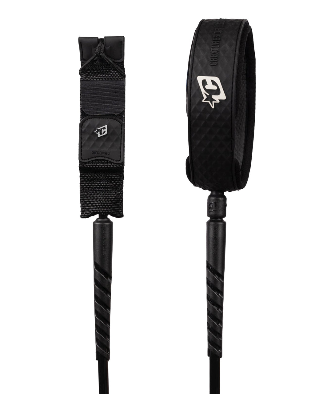 Creatures Reliance Longboard Heavy Duty Knee 10' Leash Black Silver