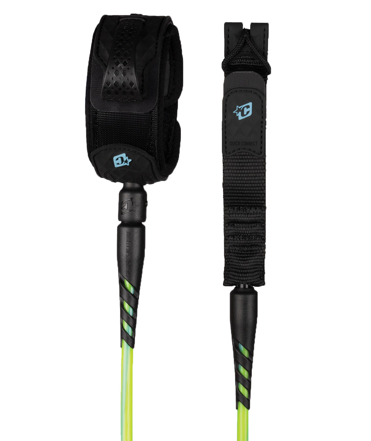 Creatures Reliance Lite Duty 5' Grom Slim Ankle Leash Pine Lime Twist
