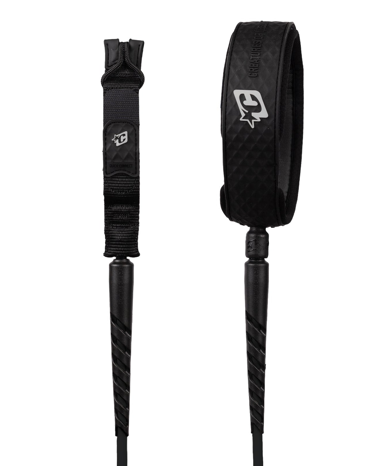 Creatures Reliance Longboard Standard Duty Knee 9' Leash Black Silver