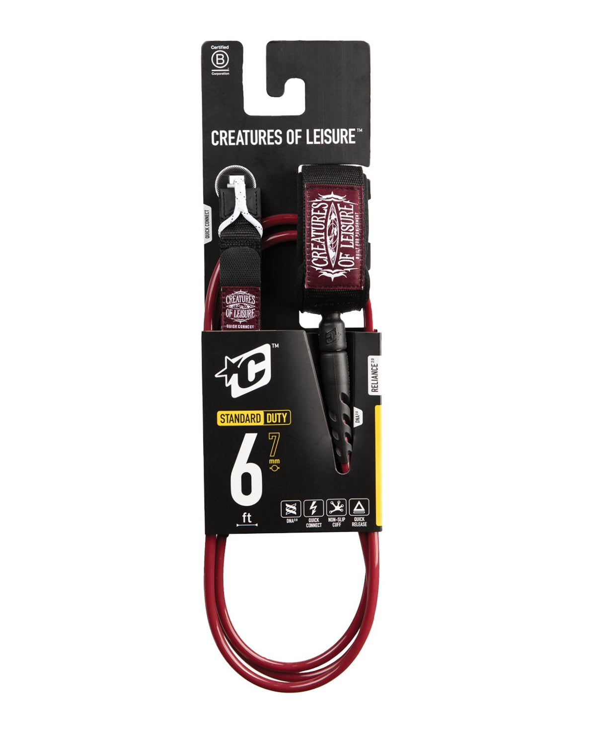Creatures Reliance Standard Duty 6' Leash Dark Rose Black
