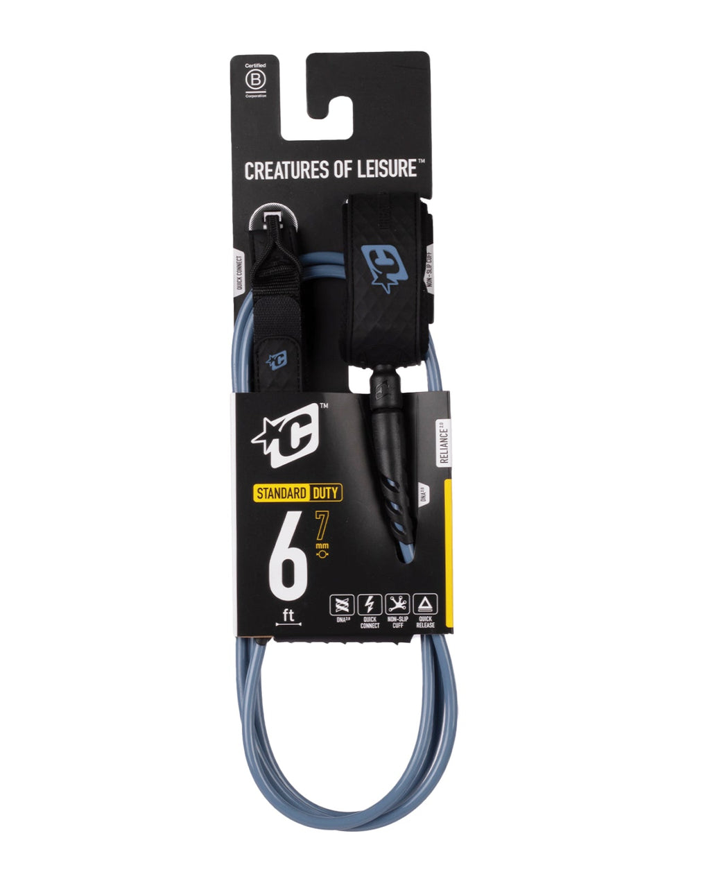 Creatures Reliance Standard Duty 6' Leash Slate Black