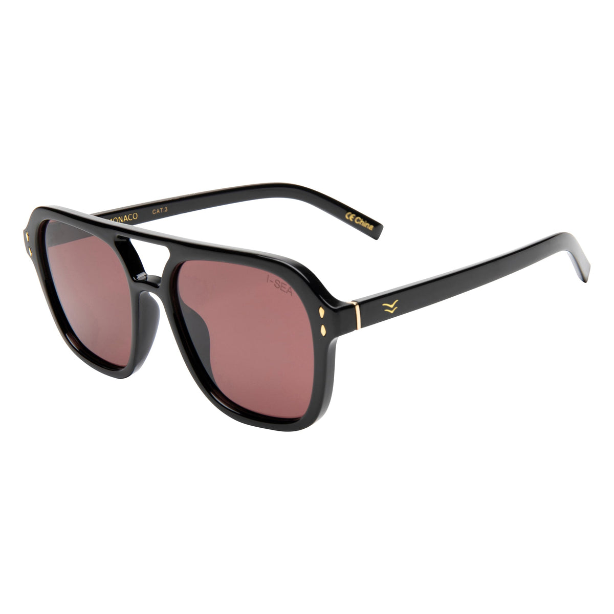 I-Sea Monaco Black/Plum Polarized side