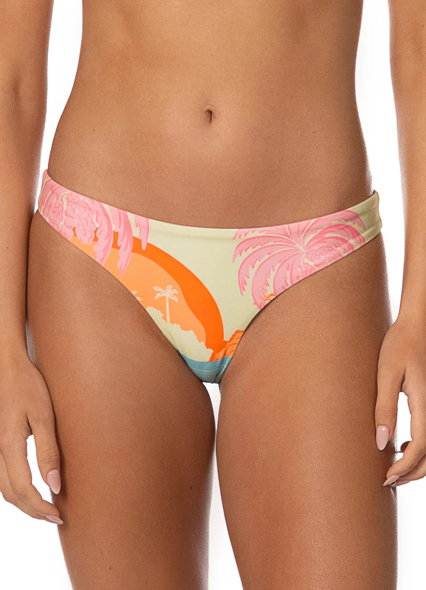 Maaji Pastel Mirage Flirt Low Rise Thin Side Bikini Bottom Green