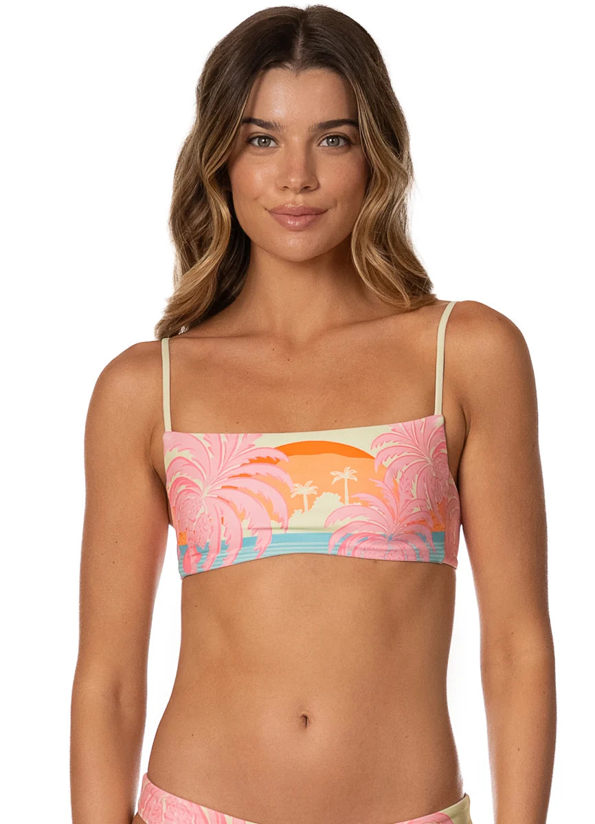Maaji Pastel Mirage Scape Sporty Bralette Bikini Top Green