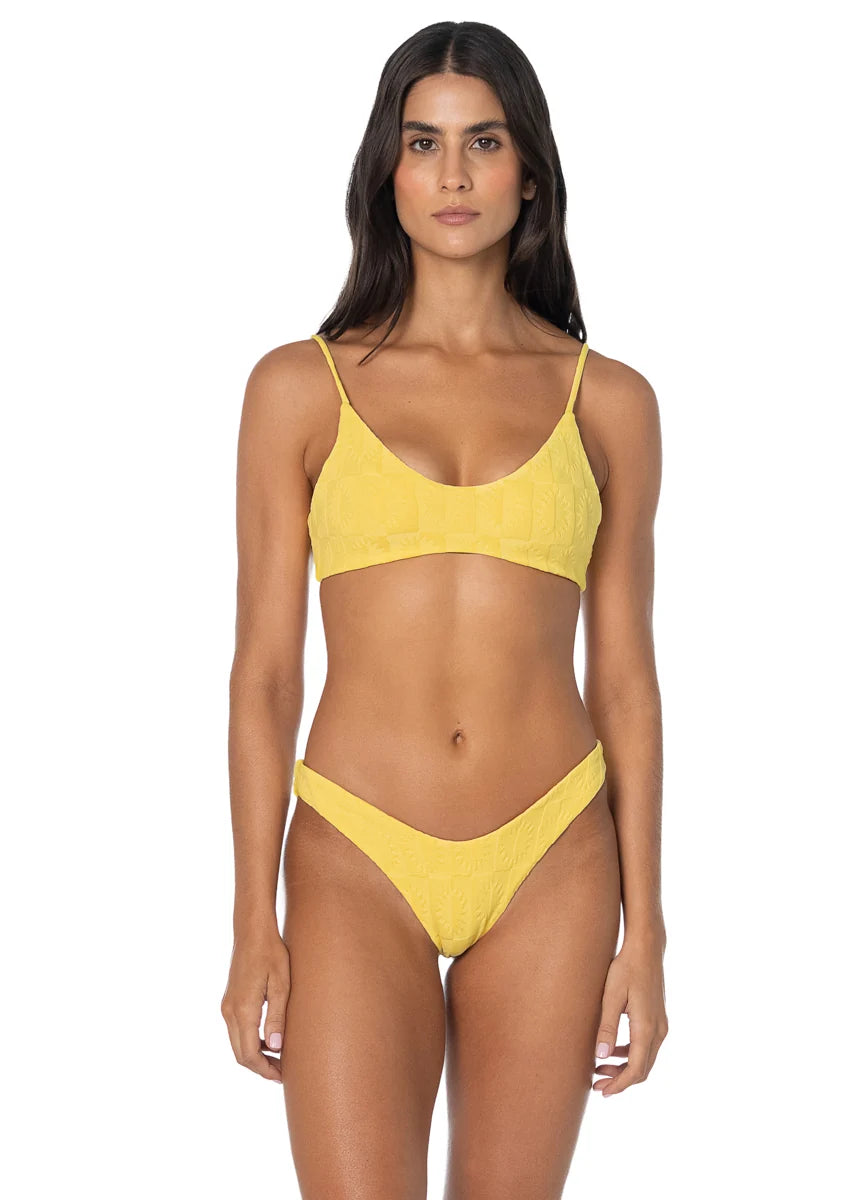 Maaji Signal Splendour Regular Rise Thin Side Bikini Bottom Yellow