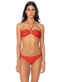 Maaji Red Jill Ring Bandeau Bikini Top Red