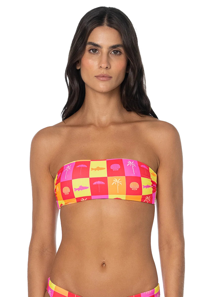 Maaji Costal Drift Bryn Strapless Bandeau Bikini Top Yellow