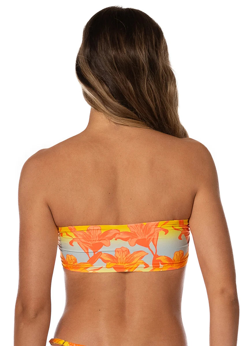 Maaji Golden Lily Cally Strapless Bandeau Bikini Top Yellow