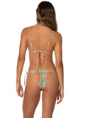 Maaji Dreamy Grid Sunflash Low Rise Tie Side Bikini Bottom Green