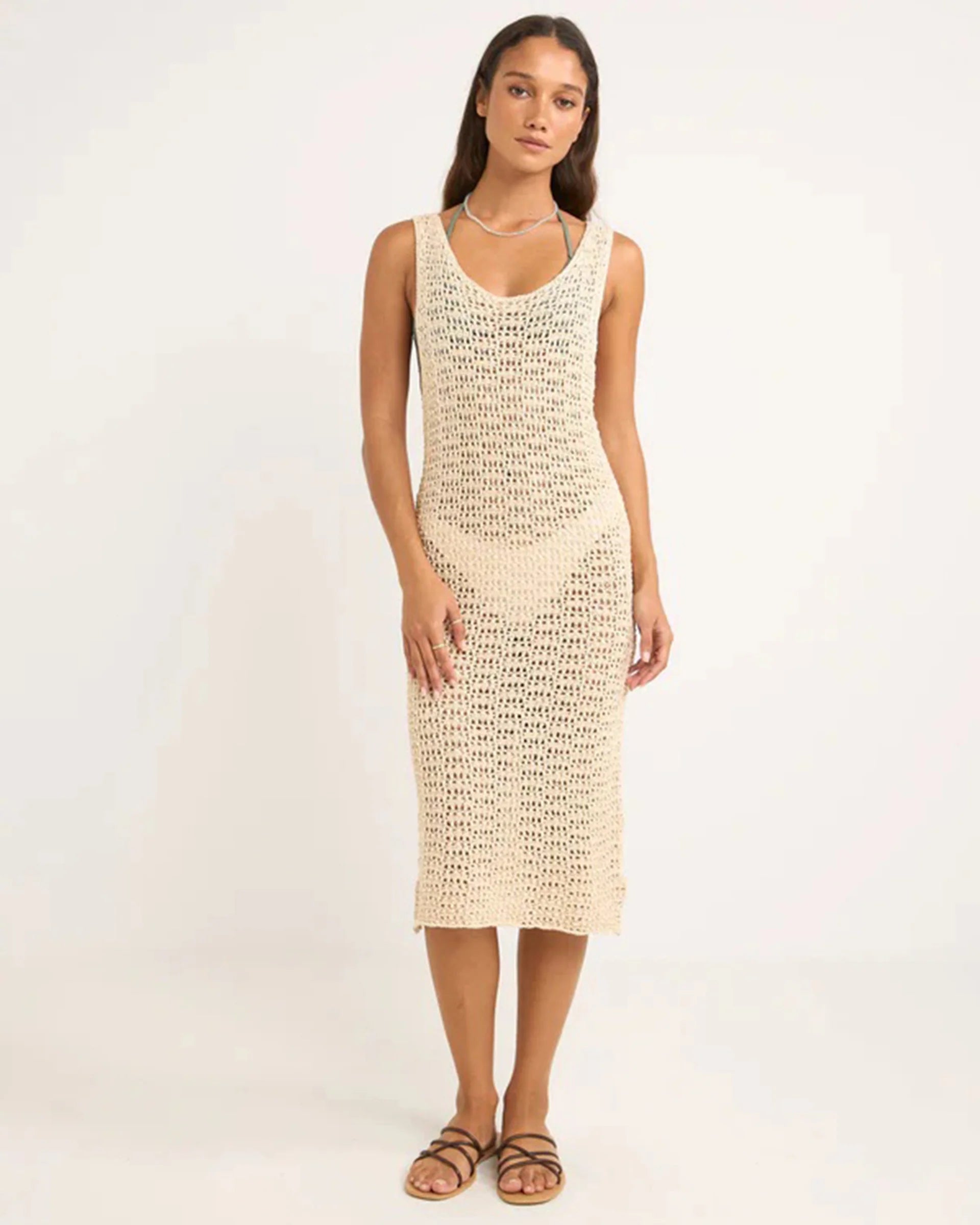 Rhythm Maddie Knit Scoop Neck Mini Dress Cream SantoLoco Hawaii Rhythm Maddie Knit Scoop Neck Mini Dress Cream SantoLoco Hawaii
