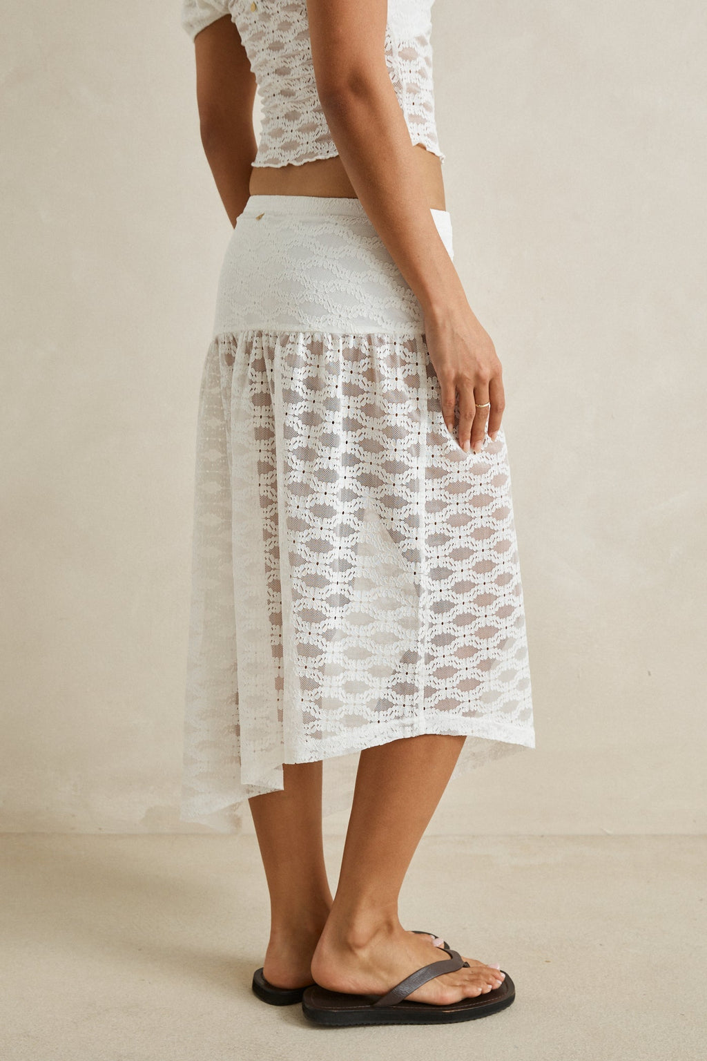 Rhythm Eve Lace Skirt White