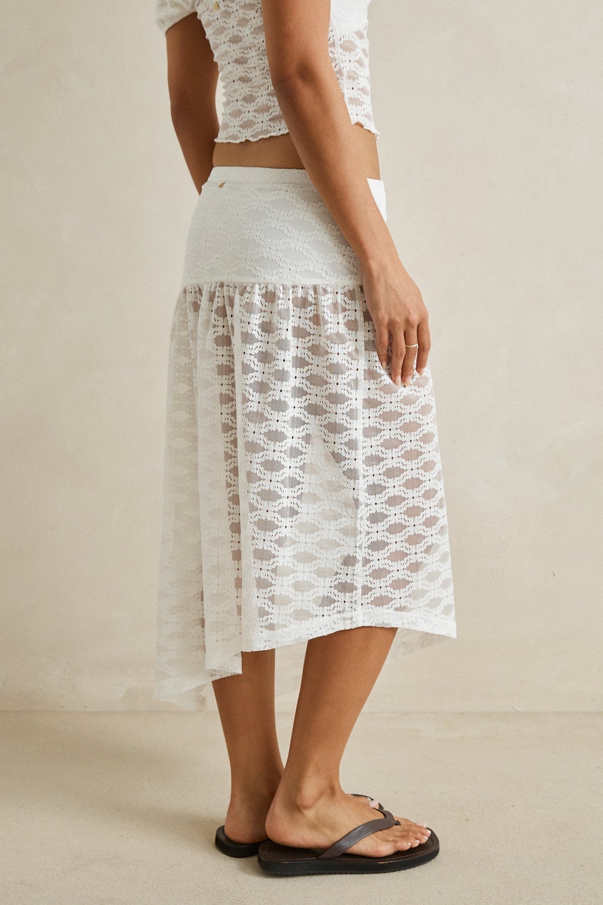 Rhythm Eve Lace Skirt White