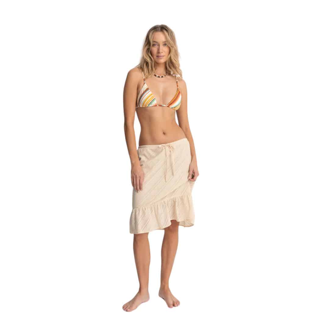 Rhythm Linea Low Rise Bias Cut Skirt Natural