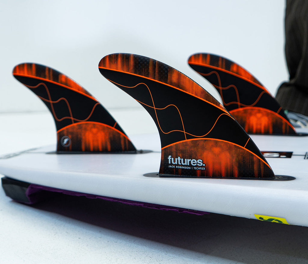 Futures Jack Robinson Large Techflex Thruster Fins Orange - SantoLoco Hawaii