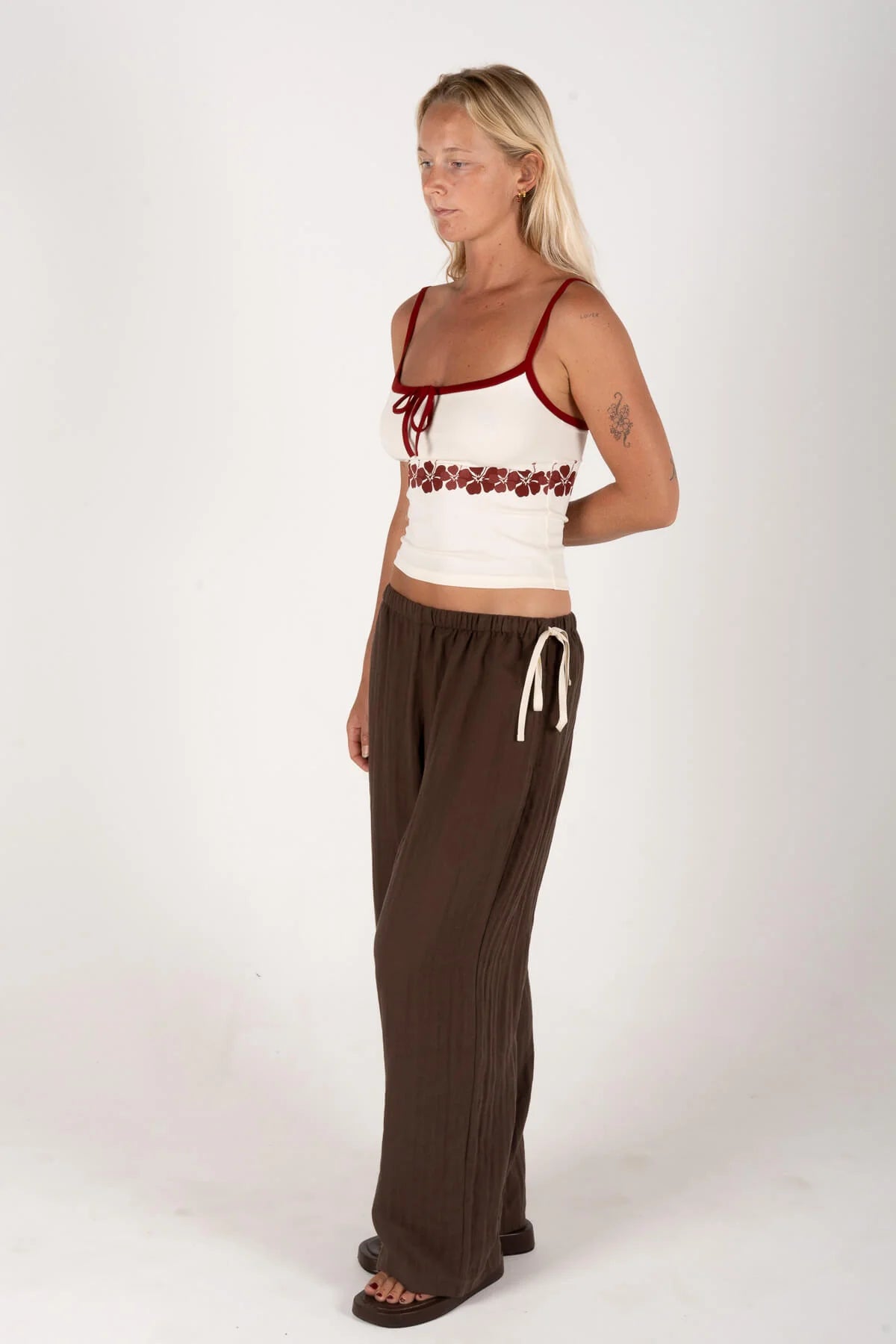 Inner Relm Feelgood Flowy Beach Pants Choco