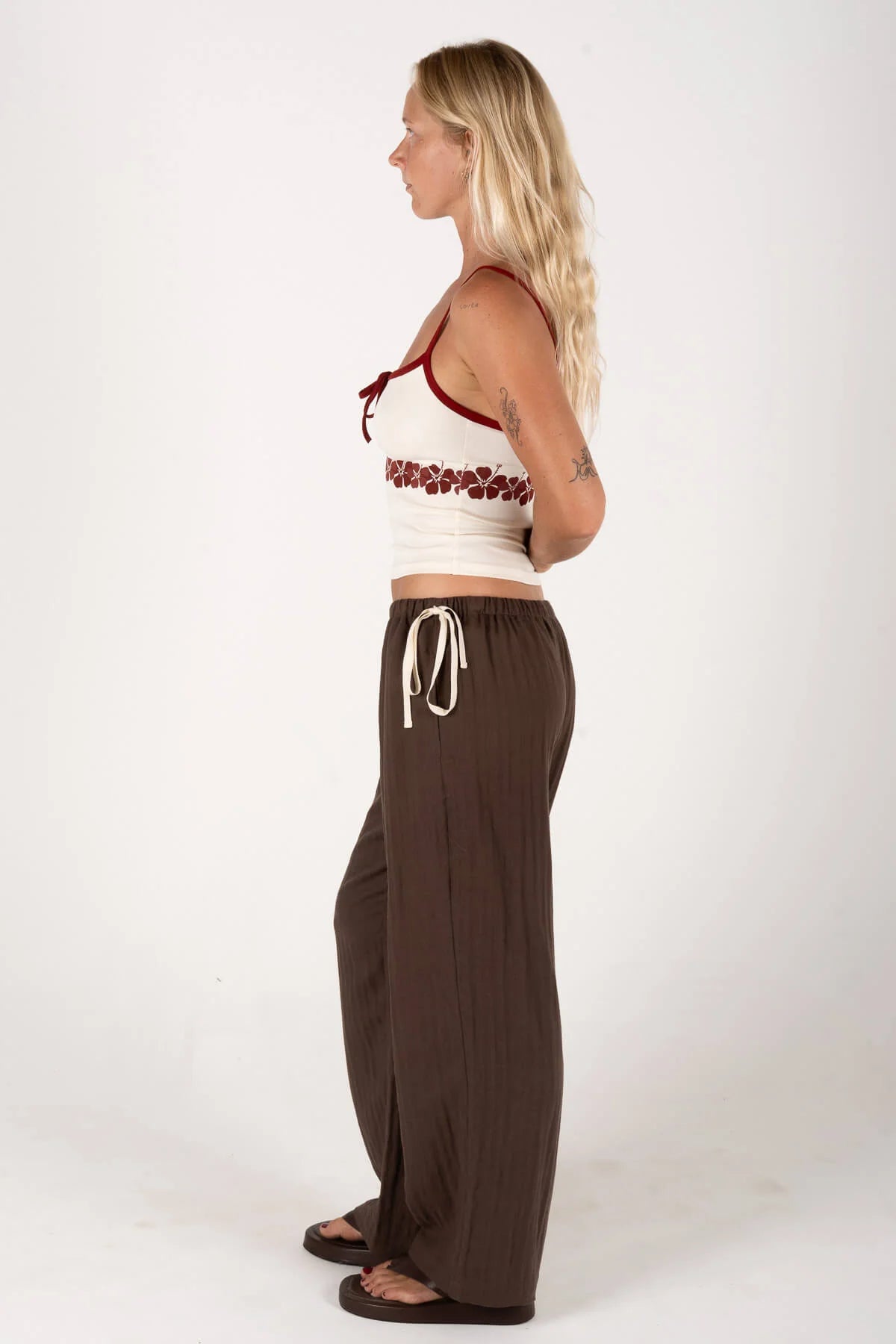 Inner Relm Feelgood Flowy Beach Pants Choco