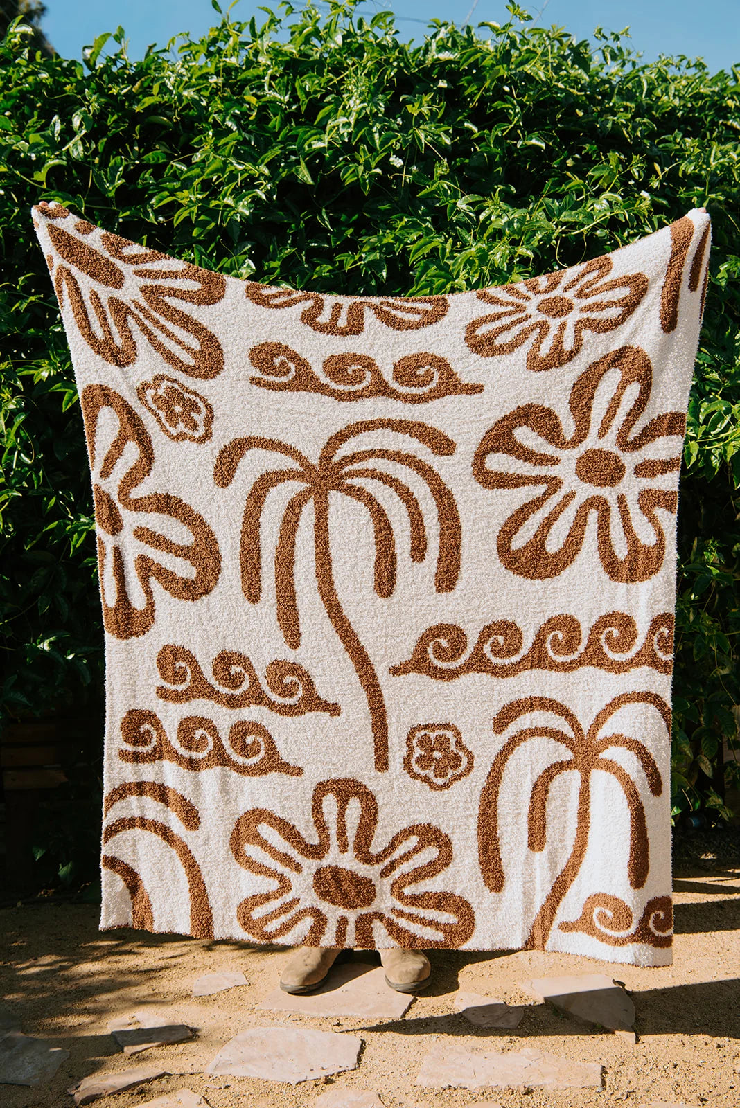 SUNDREAM Hanalei Plush Throw -Brown/Cream