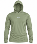 SantoLoco Hooded Long Sleeve Hope Performance Shirt - Leaf Green
