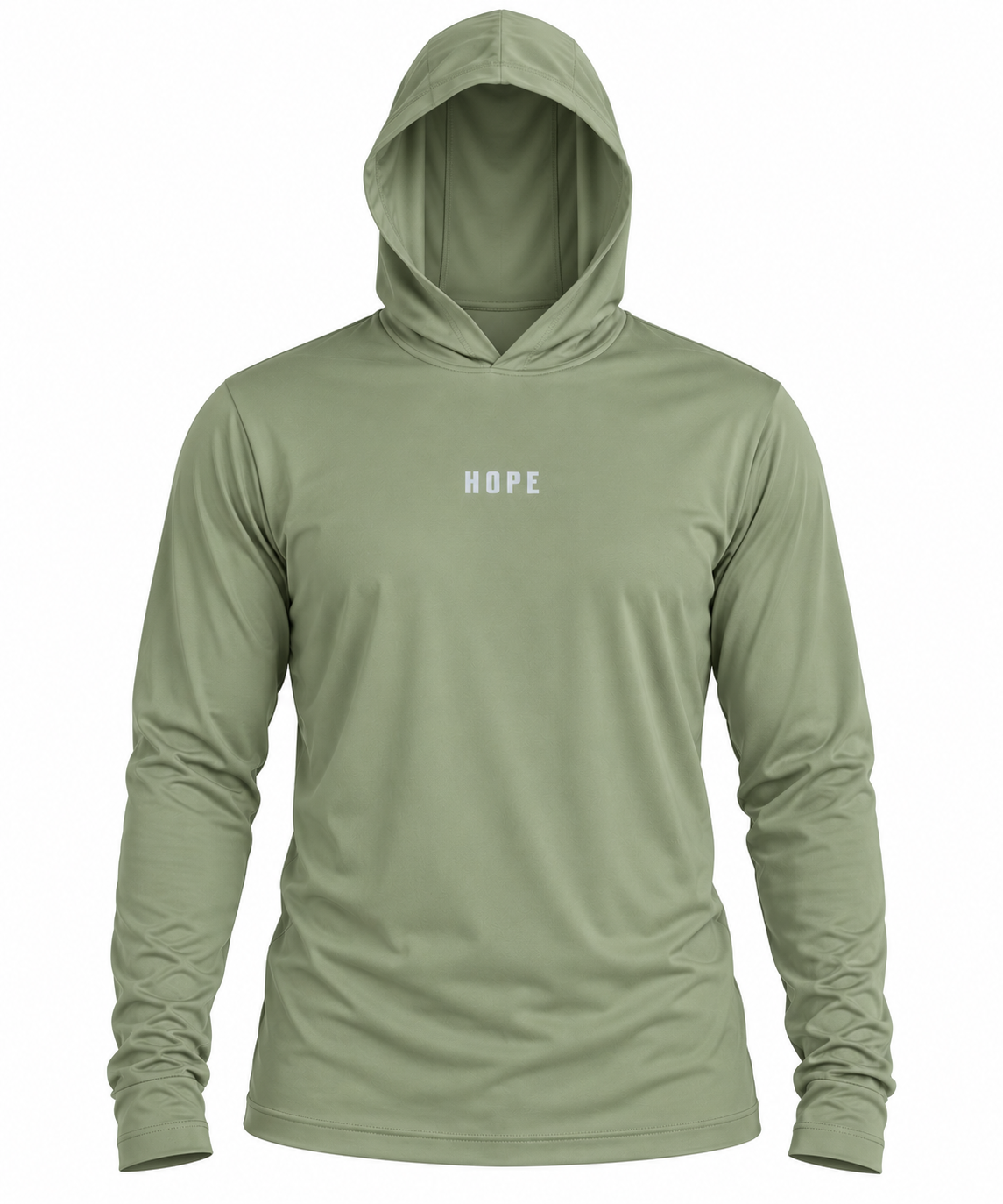 SantoLoco Hooded Long Sleeve Hope Performance Shirt - Leaf Green