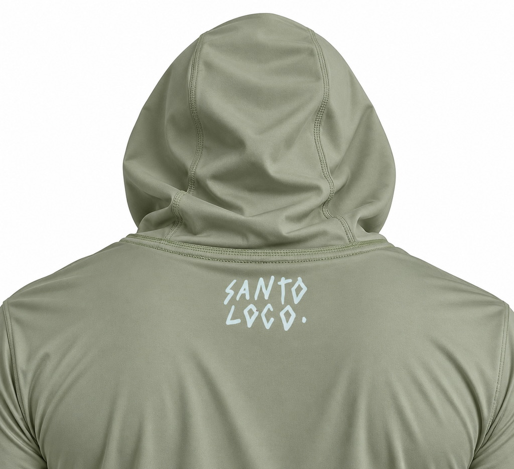 SantoLoco Hooded Long Sleeve Hope Performance Shirt - Leaf Green
