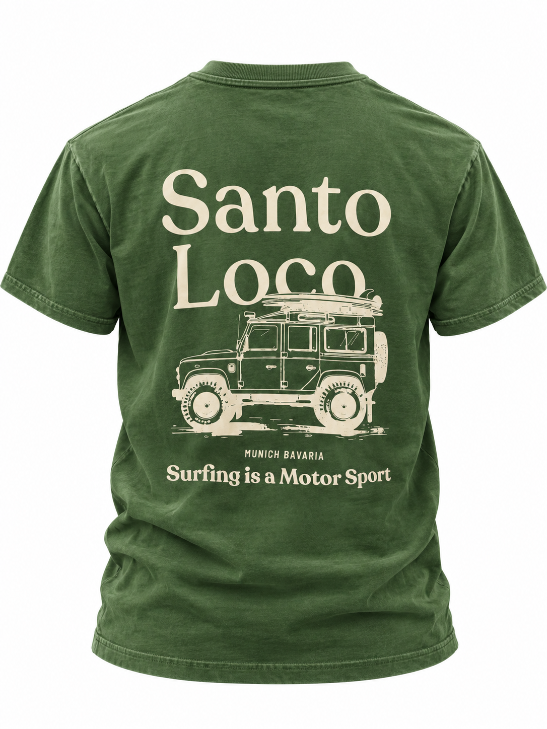 SantoLoco Munich Surfing is a Motorsport T-Shirt Green