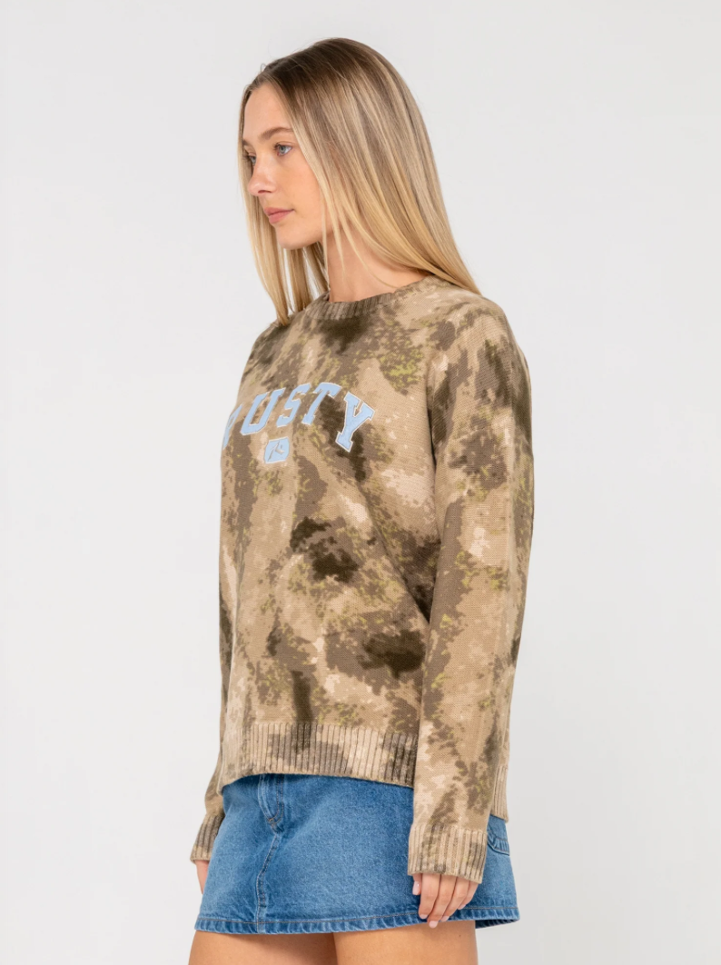 RUSTY CAMOOZY KNITTED CREW