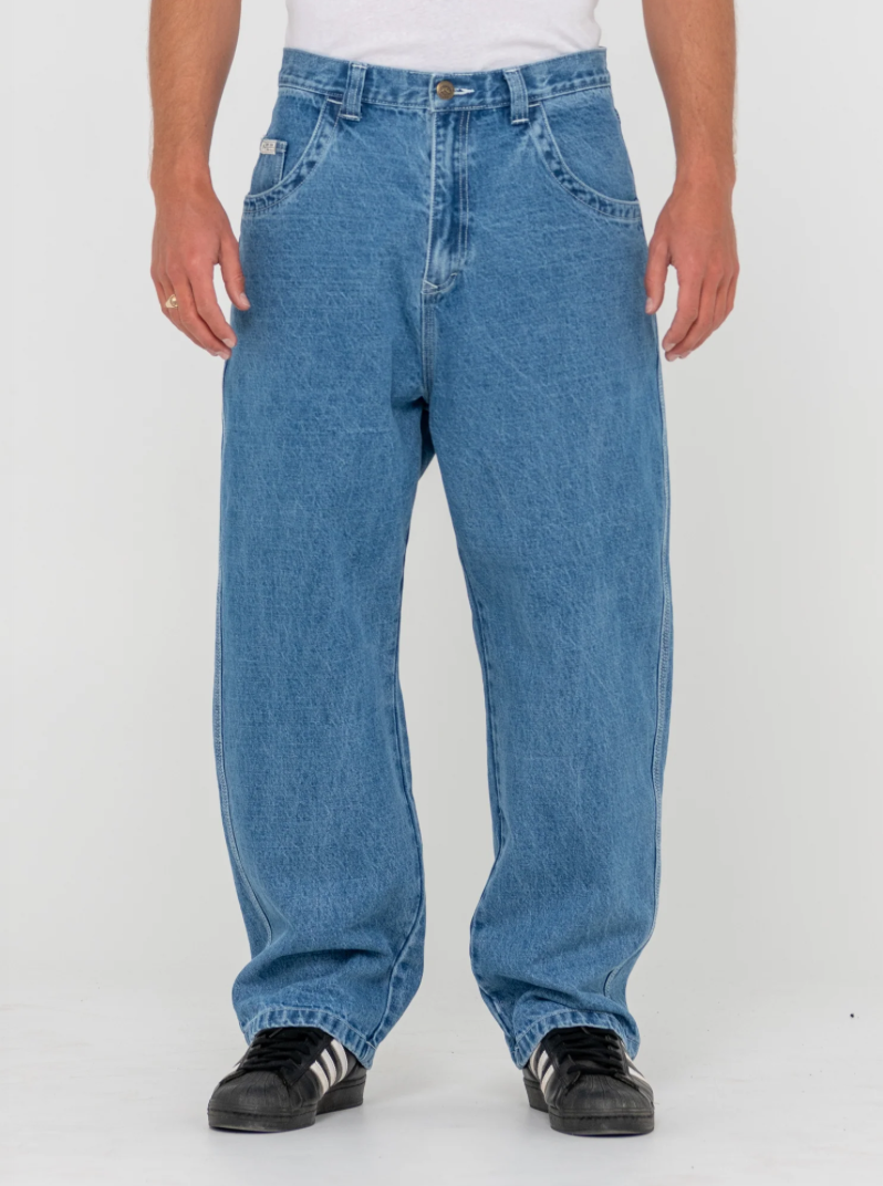 RUSTY FLIP DADDY TAPELESS JEAN- MIDDY BLUE