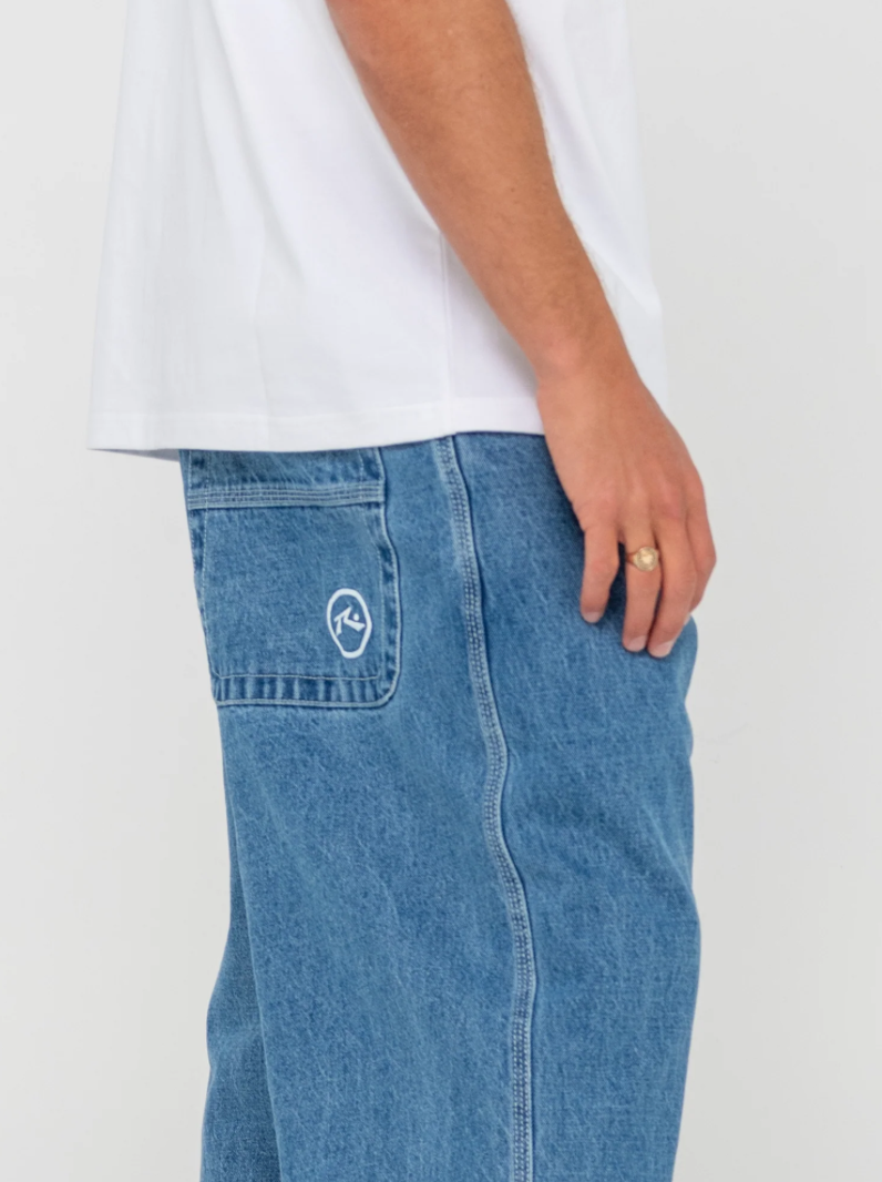 RUSTY FLIP DADDY TAPELESS JEAN- MIDDY BLUE