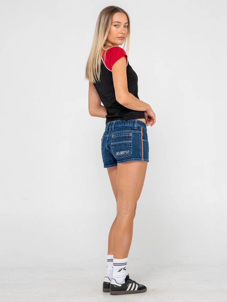 RUSTY FLIP MOMMY LOW RISE MICRO MINI SHORT