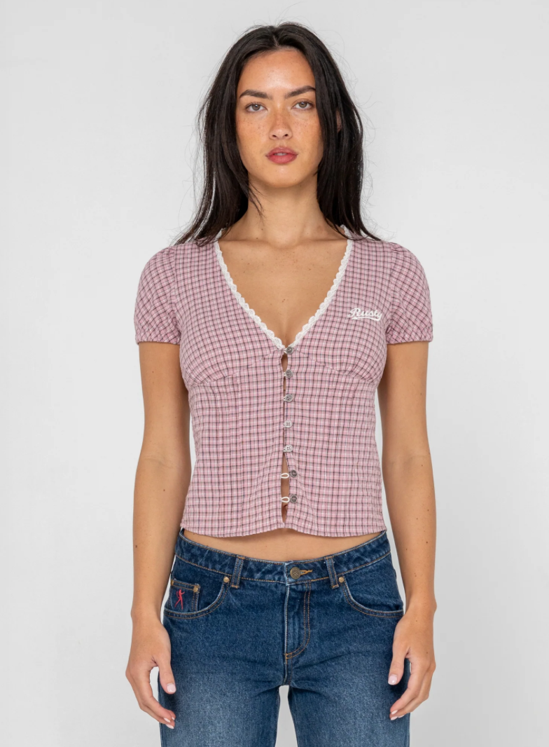 RUSTY Peggy Sue Button Down Blouse