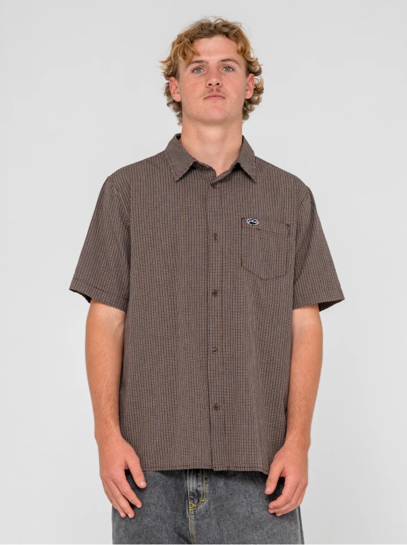 RUSTY DATSUN CHECK SHORT SLEEVE SHIRT