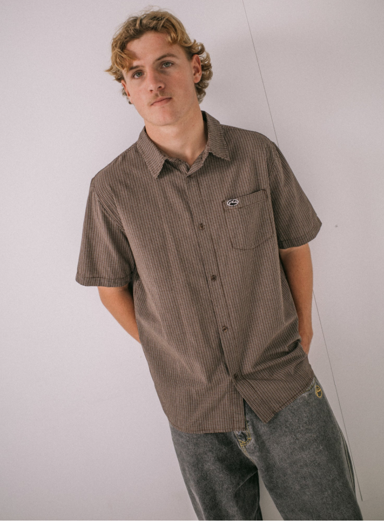 RUSTY DATSUN CHECK SHORT SLEEVE SHIRT