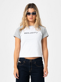 Rusty Archived Raglan Baby Tee Ecru Marle Grey