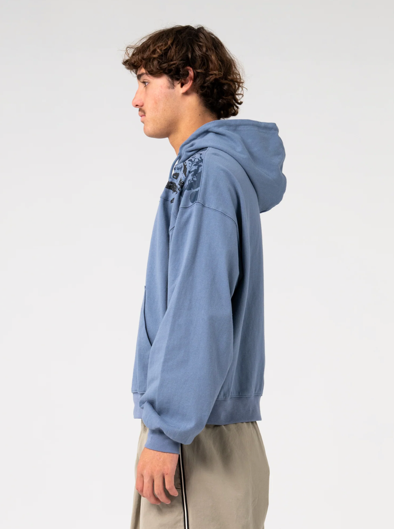 Rusty Chief Keef Lightweight Zip-Thru Hoodie Shadow Blue