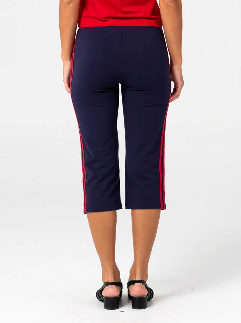 Rusty Jen Capri Pant Navy Blue/Red