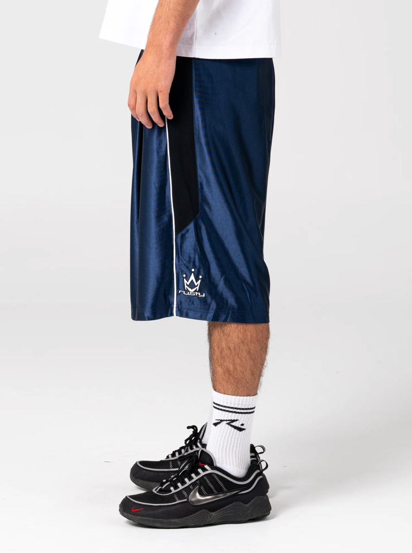 Rusty Vinsanity Elastic Basketball Short Navy Blue