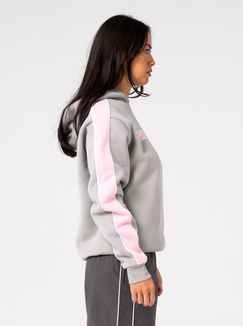 Rusty Timmy Target Oversized Hooded Fleece Grey/Pink