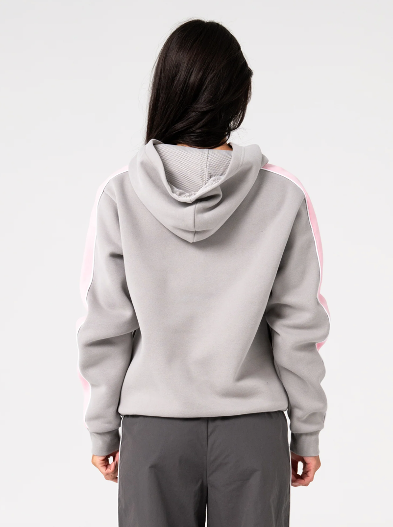 Rusty Timmy Target Oversized Hooded Fleece Grey/Pink