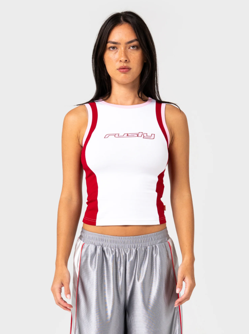 Rusty Messi Contrast Tank White