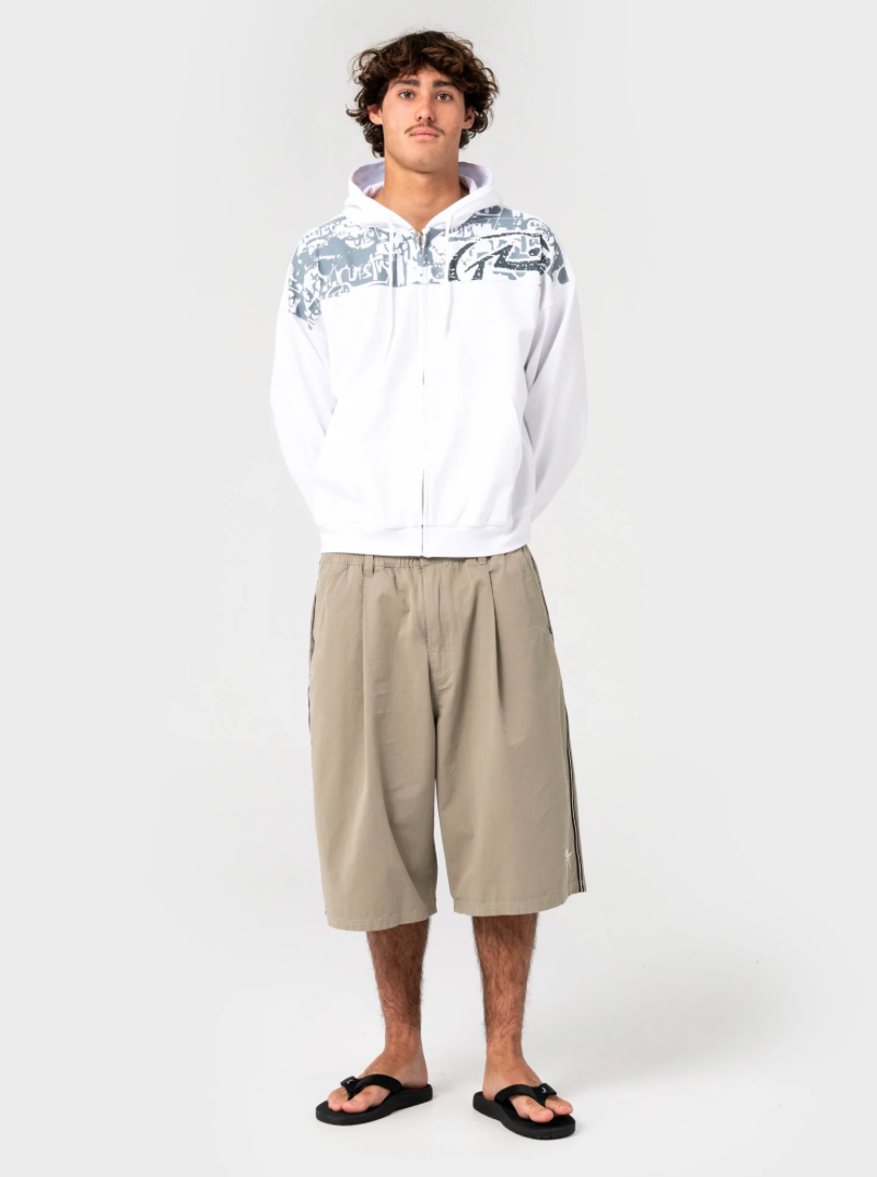 Rusty Chief Keef Lightweight-ZipThru Hoodie White
