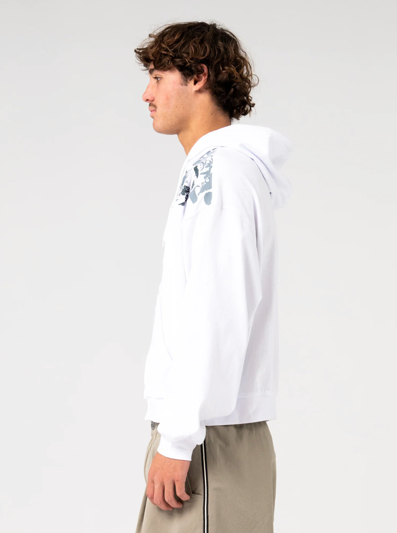 Rusty Chief Keef Lightweight-ZipThru Hoodie White