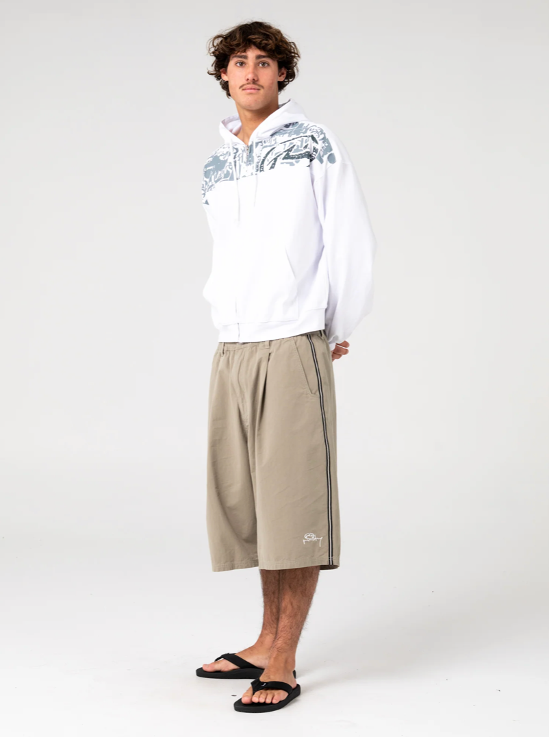 Rusty Chief Keef Lightweight-ZipThru Hoodie White