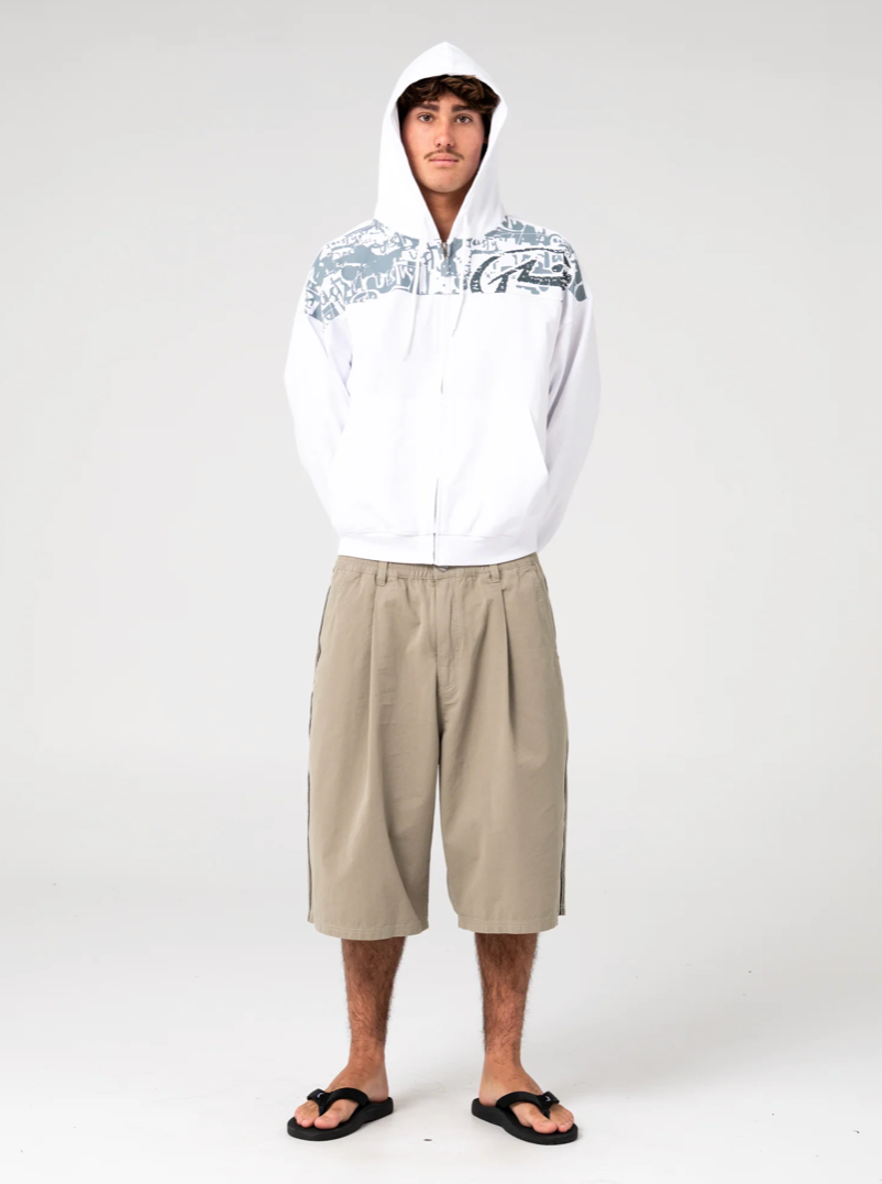 Rusty Chief Keef Lightweight-ZipThru Hoodie White