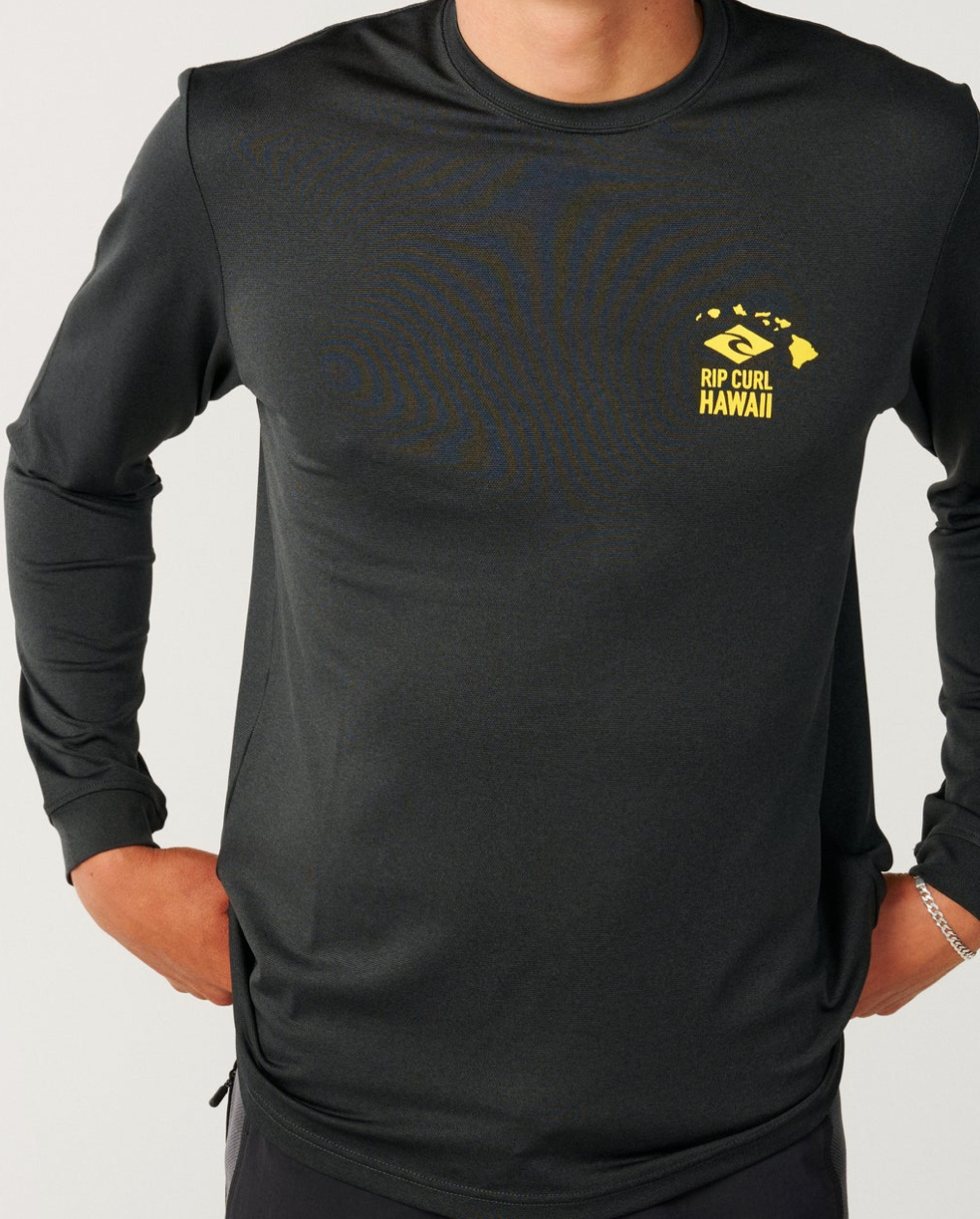 Ripcurl Hawaii Destination UPF LS Rash Guard Black