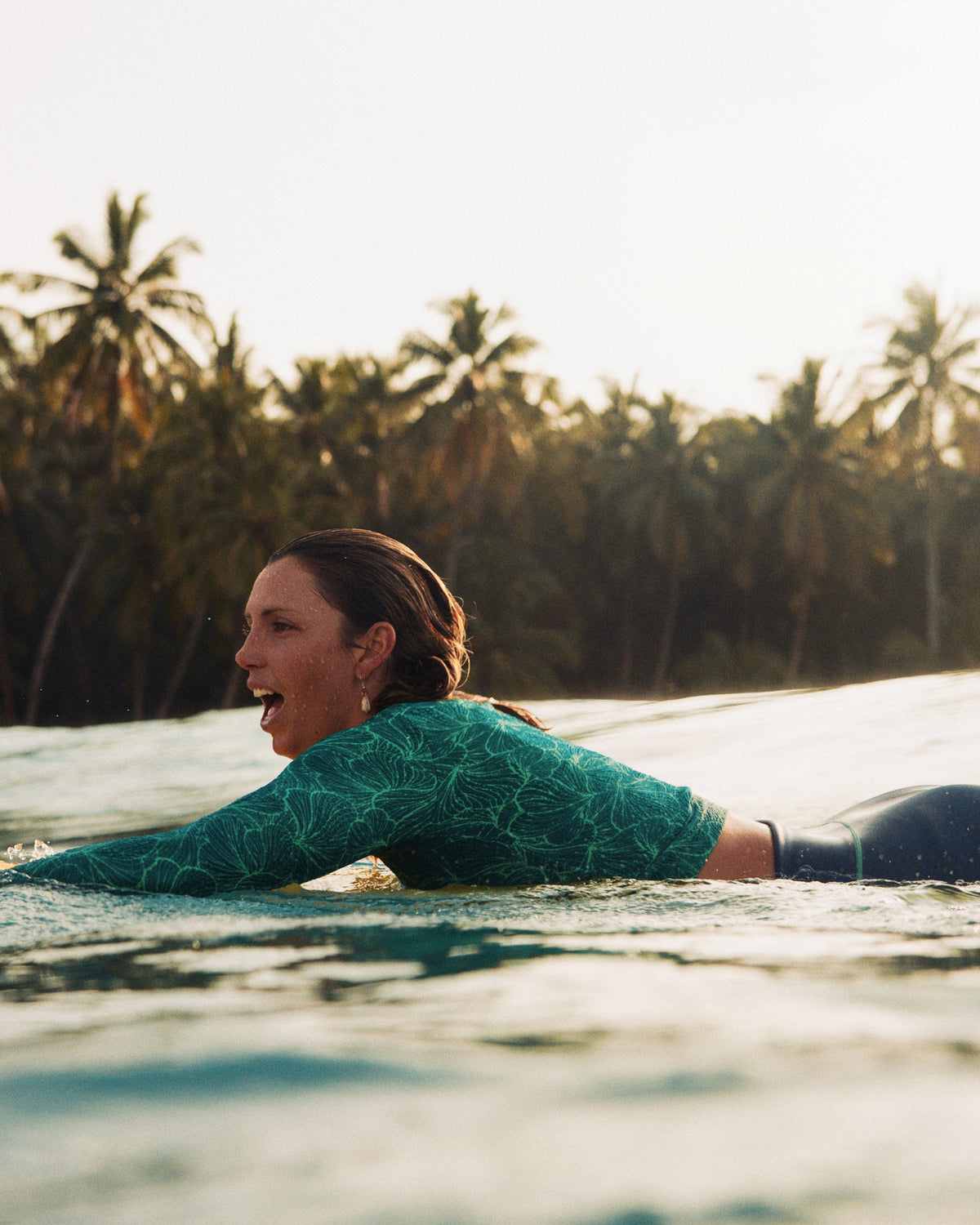 Seea Palomar Crop Top Rashguard Verdant - surfing