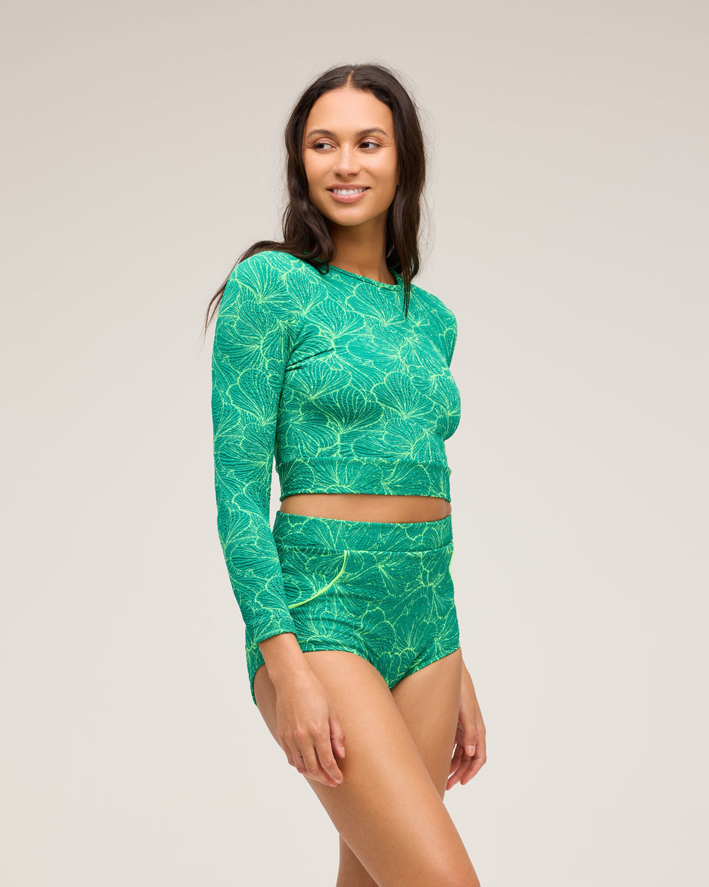 Seea Palomar Crop Top Rashguard Verdant - back
